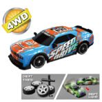 Racing Car Toy 4x4 RC 4 Channels Radio Control Toy Drift Car RC Toy with Light for Kids - Image 2