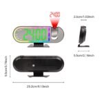 Multifunctional RGB LED Alarm Clock Projection Temperature Humidity Display USB Digital - Image 2