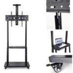 Steel LED LCD TV Stand 32-60 Inch Multi-Functional Trolley with 360 - Image 2