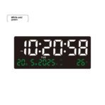 LED Digital Wall Clock/Calendar Large Display Dual Alarm with Indoor Temperature Date and Day of Week for Home Decor - Image 2