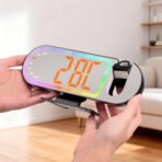 Multifunctional RGB LED Alarm Clock Projection Temperature Humidity Display USB Digital - Image 3