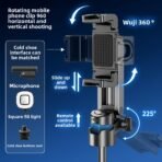 Mini Selfie Stick 360° Rotation 43CM Length BT5.2 Detachable Remote Control Reinforced Tripod Metal - Image 4