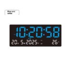 LED Digital Wall Clock/Calendar Large Display Dual Alarm with Indoor Temperature Date and Day of Week for Home Decor - Image 3