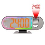 Multifunctional RGB LED Alarm Clock Projection Temperature Humidity Display USB Digital