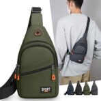 Men's Chest Bag Nylon Waterproof Shoulder Bag Multi Layer Sport Outdoor Cycling - Image 3