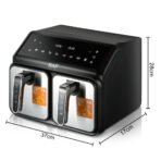 RAF Air Fryer Oil-free Double Basket Touch Screen Digital Two Handles - Image 5