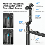 Fully Remote Control Photography Selfie Stick Smart AI Tracking Anti-Shake Phone Stand - Image 4