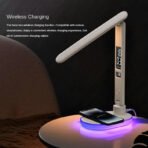 LED Desk Lamp With Wireless Charger Calendar Temperature Display - Image 4