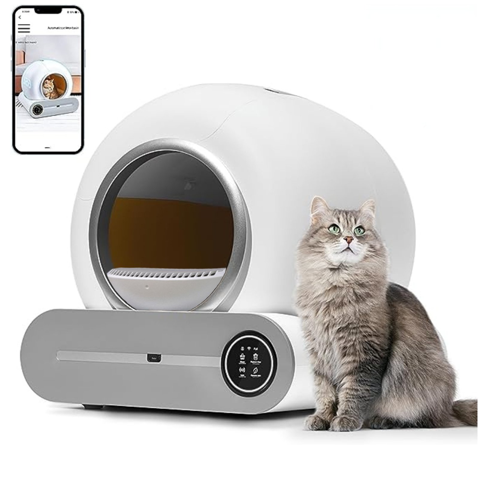 Hb4226ad7301e4641b53aec609ecd1cf7t Automatic Cat Litter Box Self Cleaning, Odor Control, App Control. - Image 1