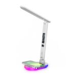 LED Desk Lamp With Wireless Charger Calendar Temperature Display